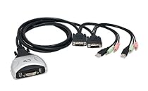 IOCrest 2 Port DVI + USB KVM Switch with Audio and Mic Support (SY-KVM20075)