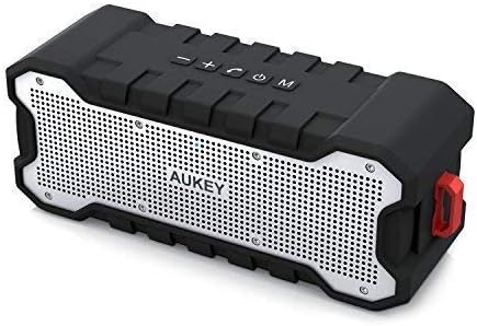 Aukey IPX7 Waterproof Enhanced Bass Bluetooth Speaker with 30 Hours Playtime, Portable and Protected from Water Splashes, for iPhone, iPad, Samsung and Other Devices