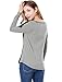 Allegra K Women's Floral Embroidery Color Block Raglan Sleeve T Shirt Grey L (US 14)