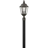 Hinkley Edgewater Three Light 21.25-Inch Post Mount Outdoor Lantern, Aluminum, Clear Seedy Glass, Driveway Walkway or Entry, 