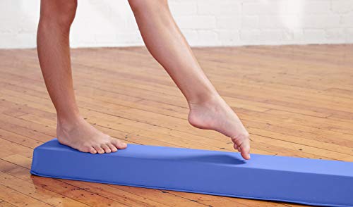 Springee 6ft Balance Beam - Extra Firm - Vinyl Folding Gymnastics Beam for Home - Blue