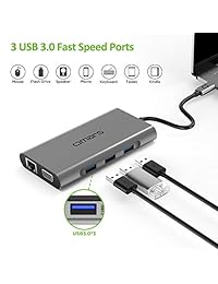 Omars USB C Hub, adaptador de USB C Premium con USB C suministro de energía, salida HDMI 4K, puerto USB 3.0 compatible con MacBook Pro 2016 2017, ChromeBook, XPS y más dispositivos USB tipo C (escala espacial)