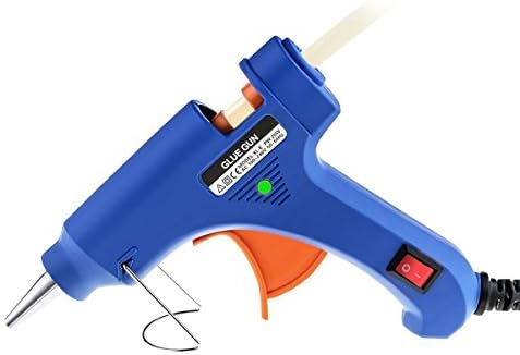 Mini Hot Glue Gun High Temperature Melting Glue Gun Kit Flexible Trigger for DIY Small Craft Projects Package and Quick Repairs in Home Office Cleanly (20-watt, Blue)