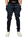 KAIUSI Men's Casual Jogging Harem Pants Running Trousers Medium Navy