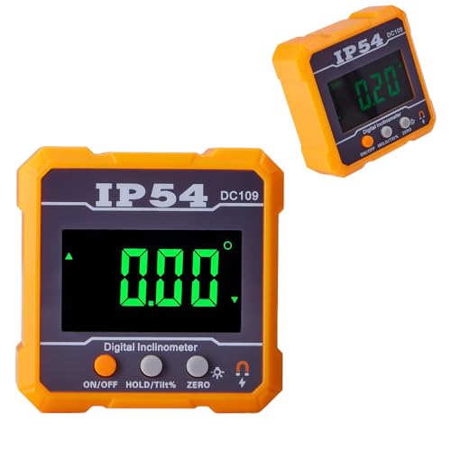 Digital inclinómetro 4 * 90 ° mide o fija ángulos, Medidor de buscador de ángulo digital Goniómetro de precisión con pantalla LCD para aserrado Decoración Carpintería