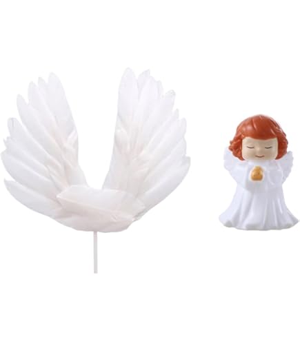 Angel Cake Topper Figurines - Prince & Princess Resin Sculpture For Wedding & Baby Showers