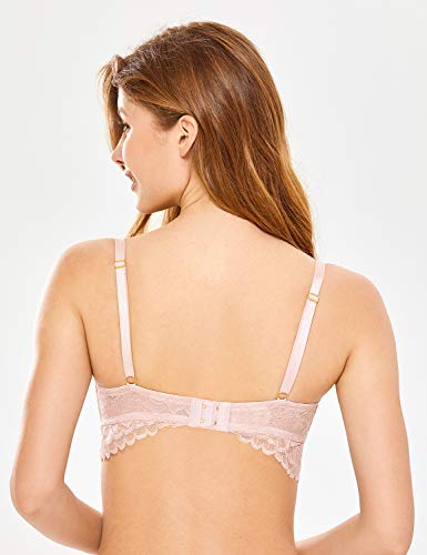MOMANDA Women's Underwire Lace Nursing Hands-Free Pumping Bra Adobe Rose 40D - Thumbnail 3