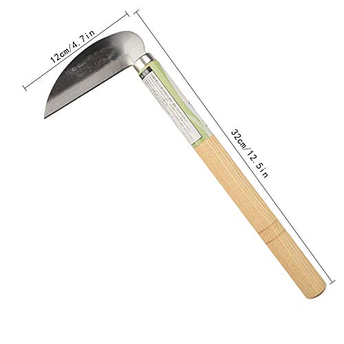 KEYI Tight Space Weeding Sickle,Vegetables Harvesting Sickle,Weed Scraper Garden Tool with Short Handle and Neck - Thumbnail 4