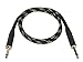 Monoprice 1/4-Inch TS Male to 1/4-Inch TS Male Instrument Cable Cord - 3 Feet - Black, 20AWG, Braided Jacket, Gold Plated - Cloth Series