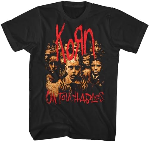 Korn Men's Red Logo T-Shirt Black Small | Officially Licensed