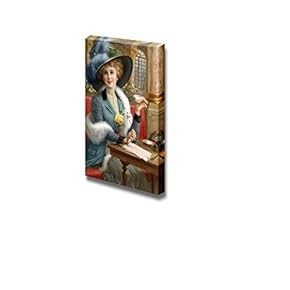 Elegant Lady by Emile Vernon - Canvas Print Wall Art Famous Oil Painting Reproduction - 18" x 12"