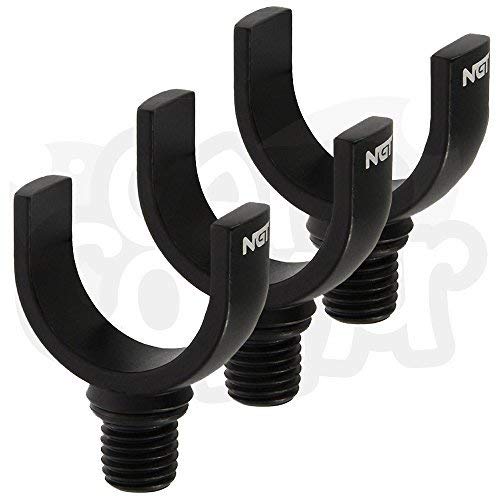NGT 3 x Carp Fishing Aluminium 25mm Slim Black Profiler Bankstick Pod Rod Rest Holders