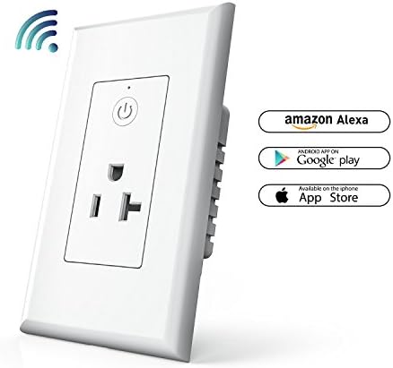 Smart WiFi Plug In-wall, NewRice 20A Wireless Standard Smart Socket Outlet, Remote Control Your Fixtures From Anywhere, Timing Function, Works with Amazon Alexa