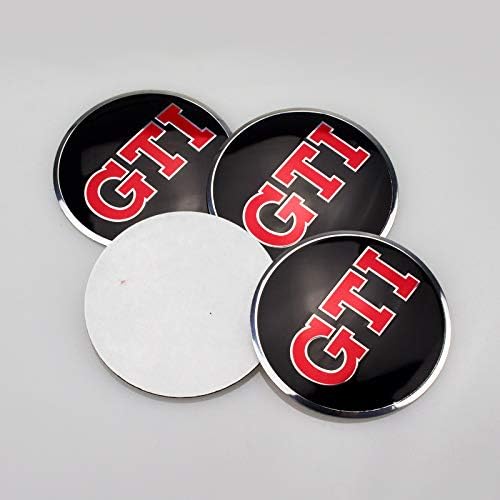 DJR PRIME 4pcs 56 MM GTI Wheel Center Hub Caps Emblem Badge Decals Sticker for Polo Vento Ameo Tiguan