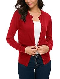 Cárdigan de punto corto con botones para mujer