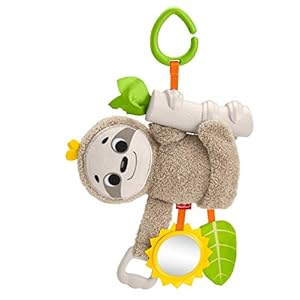 Fisher-Price Baby Toy Slow Much Fun Stroller Sloth With Motion & Sensory Details For Newborn Take-Along Play
