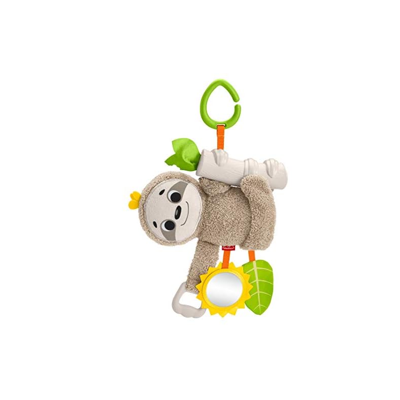 Fisher-Price Baby Toy Slow Much Fun Stroller Sloth With Motion & Sensory Details For Newborn Take-Along Play