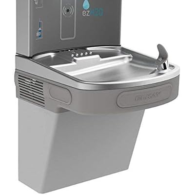 Elkay LZS8WSLK Wall Mount Drinking Fountain with Bottle Filler Station, Light Gray Granite