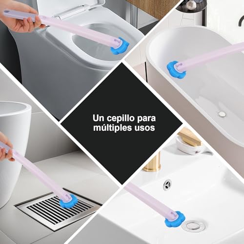Escobilla para Inodoro Desechable, Juego De 30 Cepillo De Inodoro, con 30pcs Toilet Wand Refills, Ganchos y Caja De Almacenamiento, Mango Largo, Diseño Deslizante, Ideal Cepillo Limpieza para Bano WC