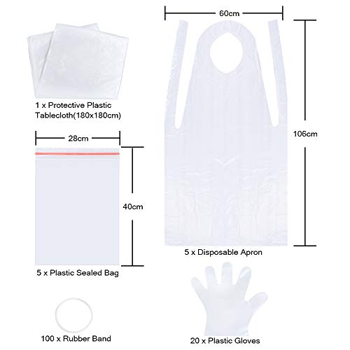 Sntieecr Tie Dye DIY Kit, Including Rubber Bands, Plastic Gloves, Sealed Bags, Disposable Aprons and Protective Plastic Sheet, Easy to Dye Shirts and Fabrics for Kids, Adults, Parties and Groups - Thumbnail 2