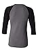 Bella Ladies' Two-Tone 3/4-Sleeve Raglan T-Shirt M Deep Heather/Black