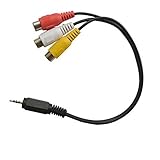 MOTONG New 3.5mm male Plug to 3RCA Female adapter cable Video adapter For AV ,Audio , video, LCD TV,HDTV