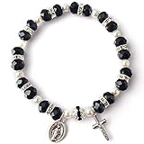 HanlinCC Women's Beaded Stretch Rosary Bracelet