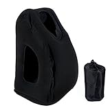 Travel Pillow Inflatable Air Travel Pillows Multifunction Portable Head Neck Rest Pillow Office Nap for Airplane Car Buses Train Home Camping (Black)