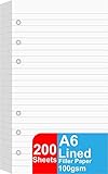 (2 Pack) A6 Lined Refill Paper, 200 Sheets/400