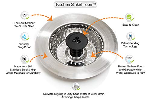 2 SinkShroom+Revolutionary+Clog+Free+Stainless+Strainer