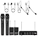 Phenyx Pro Wireless Microphone System, 4-Channel VHF Wireless Microphone Set with 2 Handhelds/2 Bodypacks/2 Lapels/ 2 Headset, Metal Receiver, Suitable for Church, Meeting, Conference(PTV-2000-2H2B)