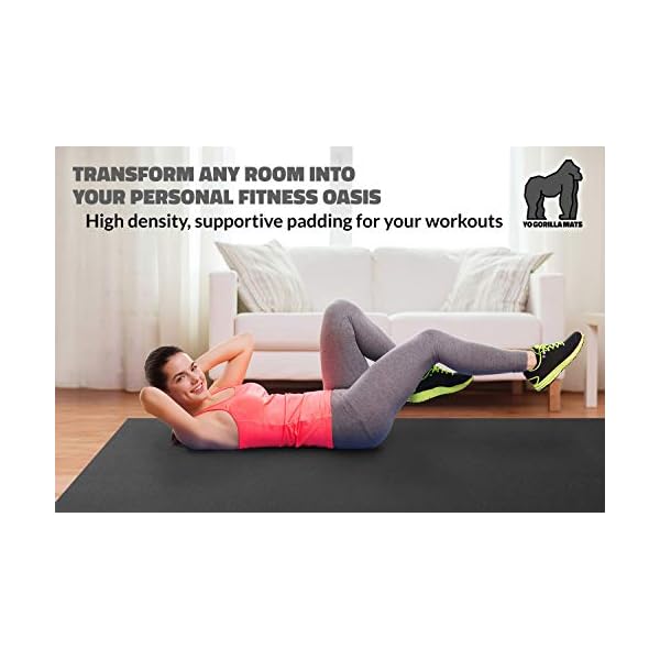 Gorilla Mats Premium Large Exercise Mat â 6' x 4' x 1/4" Ultra Durable, Non-Slip, Workout Mat for Instant Home Gym Flooring â Works Great on Any Floor Type or Carpet â Use With or Without Shoes - Image 4
