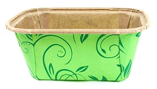 Click Here to See More Images Mini Scroll Design Paper Loaf Baking Mold - Green - 3.14