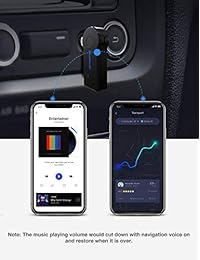 Receptor Bluetooth V4.2, adaptador inalámbrico portátil para automóvil Bluetooth y kit manos libres para automóvil. Receptor de audio Bluetooth para parlantes, auricular, automóvil, sistema de sonido de música estéreo para el hogar 3.5 mm