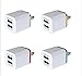 Wall Charger, 3-Pack USB 2.1AMP Universal Power Home Travel Wall Charger Dual Port Plug for iPhone 7/7 plus 6/6 plus 5S 5 4S Samsung S5 S4 S3, Note 5, HTC, LG and More Device (3 Pcs Random Color)