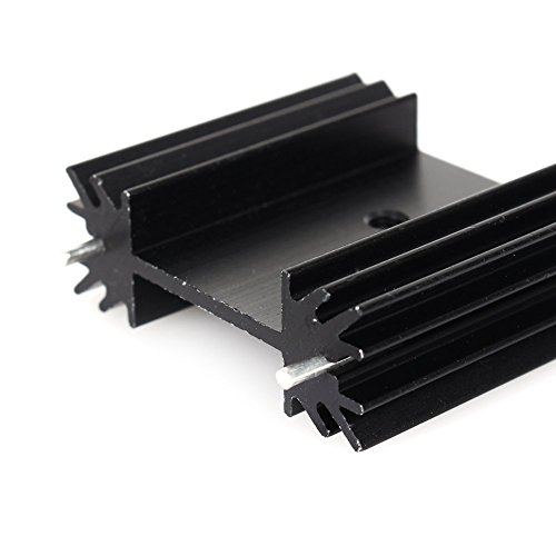 Easycargo To-220 Aluminium Heatsink 25x34x12mm,TO220 heat sink for cooling MOSFET SCR Power Voltage Regulator ICs (25mmx34mmx12mm) (Anodized Black 5-Pack)