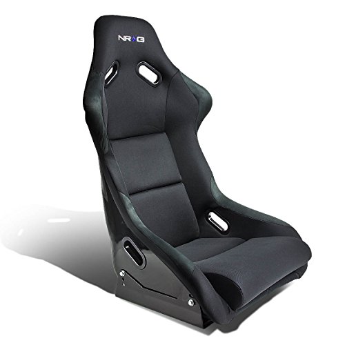 NRG FRP300E Pair of Fiber Glass Bucket Racing Seat (Black)+Mounting