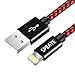 Lightning charger,SPEATE,iPhone Cable 3Pack 3FT 6FT 10FT Extra Long Nylon Braid Lightning Cord Charger Cable Compatible with iPhone X 8/7/7 Plus/6/6s/6 plus/6s plus/5s/5c,iPad,iPod and More(Red+black)