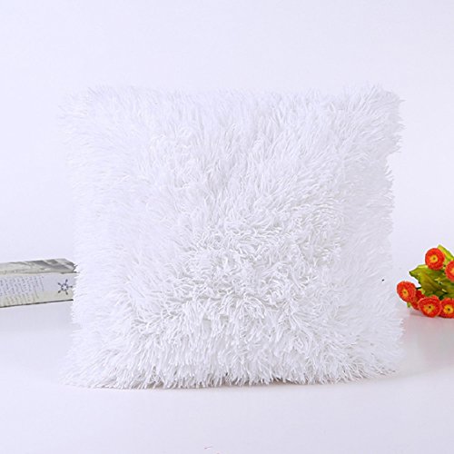 Ikevan Vintage Christmas Square Sofa Bed Home Decor Plush Pillow Case Cushion Cover(18" x 18") (White)