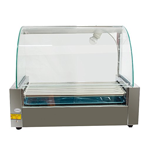 Hot Dog Grill Machine, Carejoy Electric 18 Hot Dog Hotdog 7 Roller Grill Cooker Maker Commercial Machine with Cover 1050W - Thumbnail 5