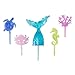 DecoSet® Mystical Mermaid Cake Decorations, 5-Piece Topper with Mermaid Tail, Turtle, Seahorse, Coral, And Crown, Sea-Inspired Topper, Create Stunning Birthday or Special Occasion Cakes or Cupcakes