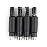 Areyourshop 4 Pcs Mini 8 Pin Din Male Plug with Plastic Handle Adapter Soldering Cables DIY