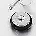 8mm Mens Circle Stud Earrings Steel with Pattern and Black Enamel