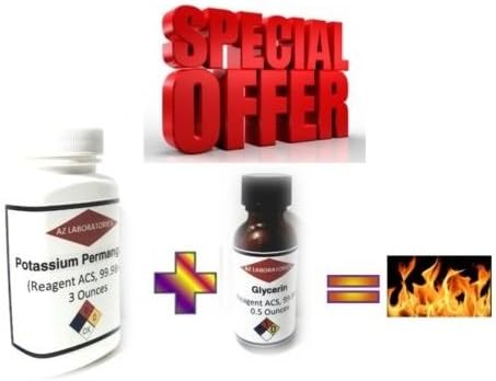 SURVIVAL PACK / Potassium Permanganate (3 Oz) and Glycerin (0.5 Oz) / USA Made / Same Day SHIP