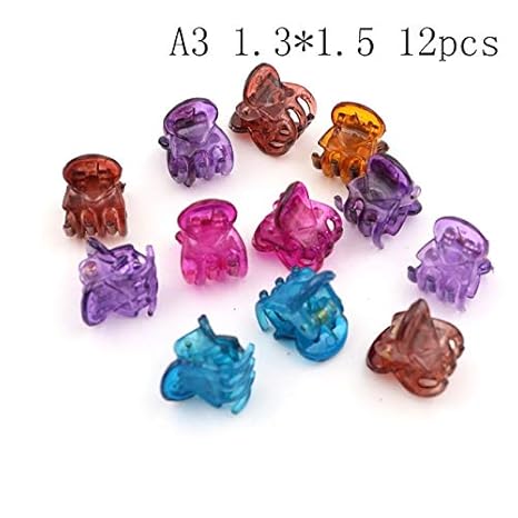 12pcs Set Small Plastic Hair Clips Claws Mini Clamps Fashion