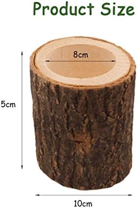 ToDIDAF Wooden Pile Crafts, Log Stump Crafts Ornaments Wooden Candle Holder Decoration Daily Necessities, Suitable for Home Use, Small and Convenient (C:8X10X5cm)