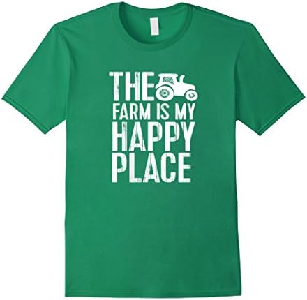 Mens The Farm is My Happy Place T-Shirt Cute Farm Lover Tee. Medium Kelly Green