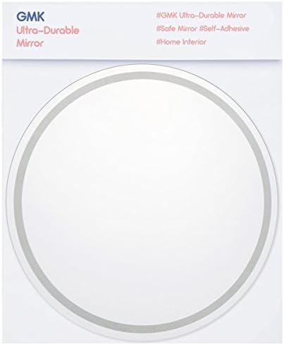 GMK Framed Acrylic Mirror with Shock Resistant Coating for Safety,Print Design,Easily Applicable and Self-Adhesive, DIY Small Mirrors, For Home and Bathrooms (Circle(Silver green))