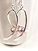 Breast Cancer Awareness Earrings. Silver Plated Ribbon Drop Earrings with Austrian Pearls.