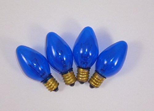 4 X E12 Blue Screw in Tulip Replacment Bulbs -12V 3W 0.25A
